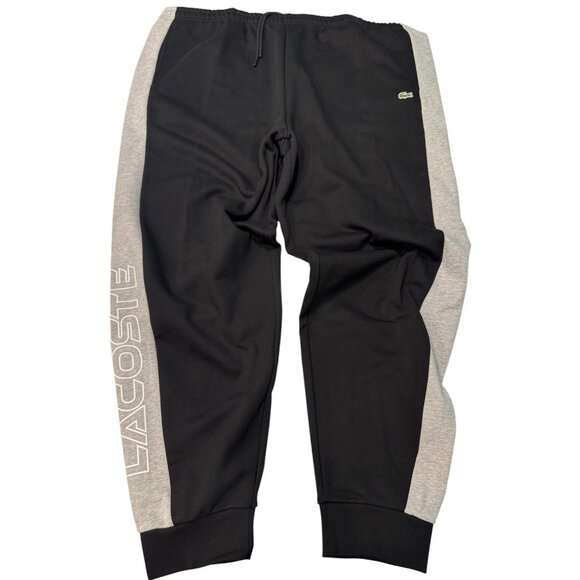 LACOSTE Size 3XLT Tall Graphic Logo Gray & Black Sweatpants NWT $130 - Picture 2 of 15